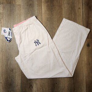 💖NWT!🗽MLB New York Yankees Women's Heart Print Loungewear Pajama Pants-L